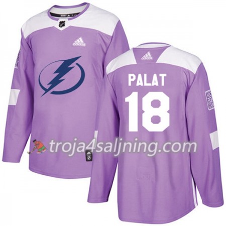 Tampa Bay Lightning tröja Ondrej Palat 18 Adidas 2017-2018 Lila Fights Cancer Practice Authentic - NHL Tröjor Herr Tampa Bay Lightning tröja Ondrej Palat 18 Adidas 2017-2018 Lila Fights Cancer Practice Authentic - NHL Tröjor Herr